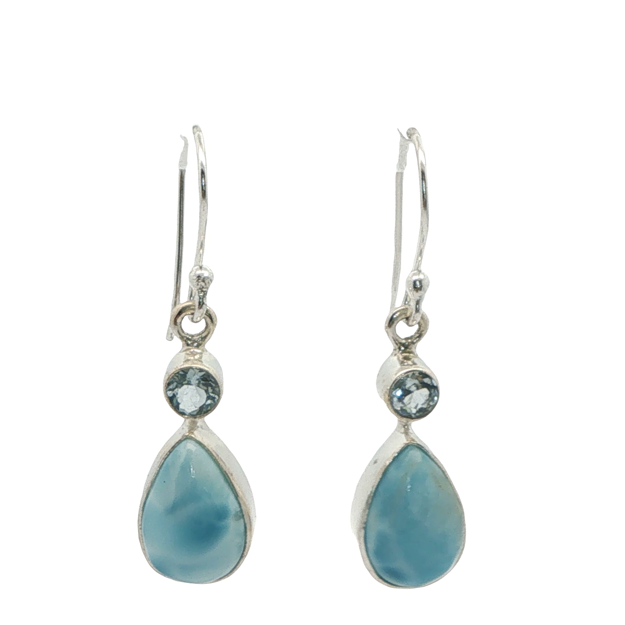 925 Ayar Gümüş Larimar ve Aquamarin Sallantılı Küpe | Acar Gold