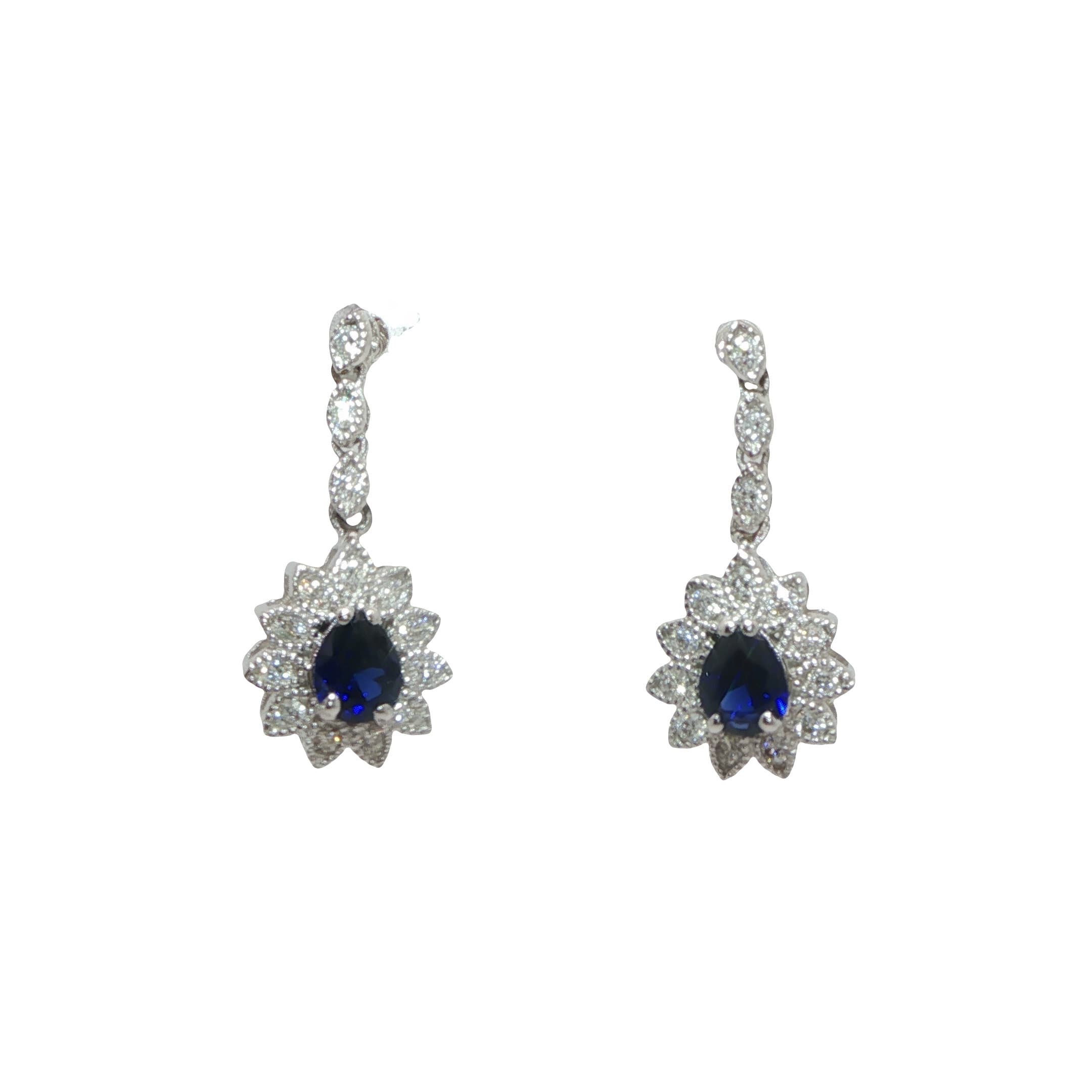 1,02 Karat Safir Pırlanta Renkli Taşlı Küpe