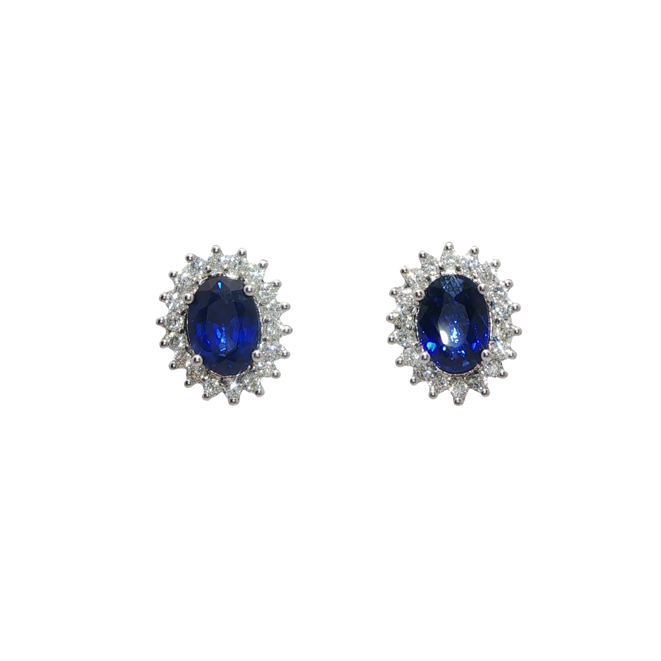2,00 Karat Safir Pırlanta Renkli Taşlı Küpe