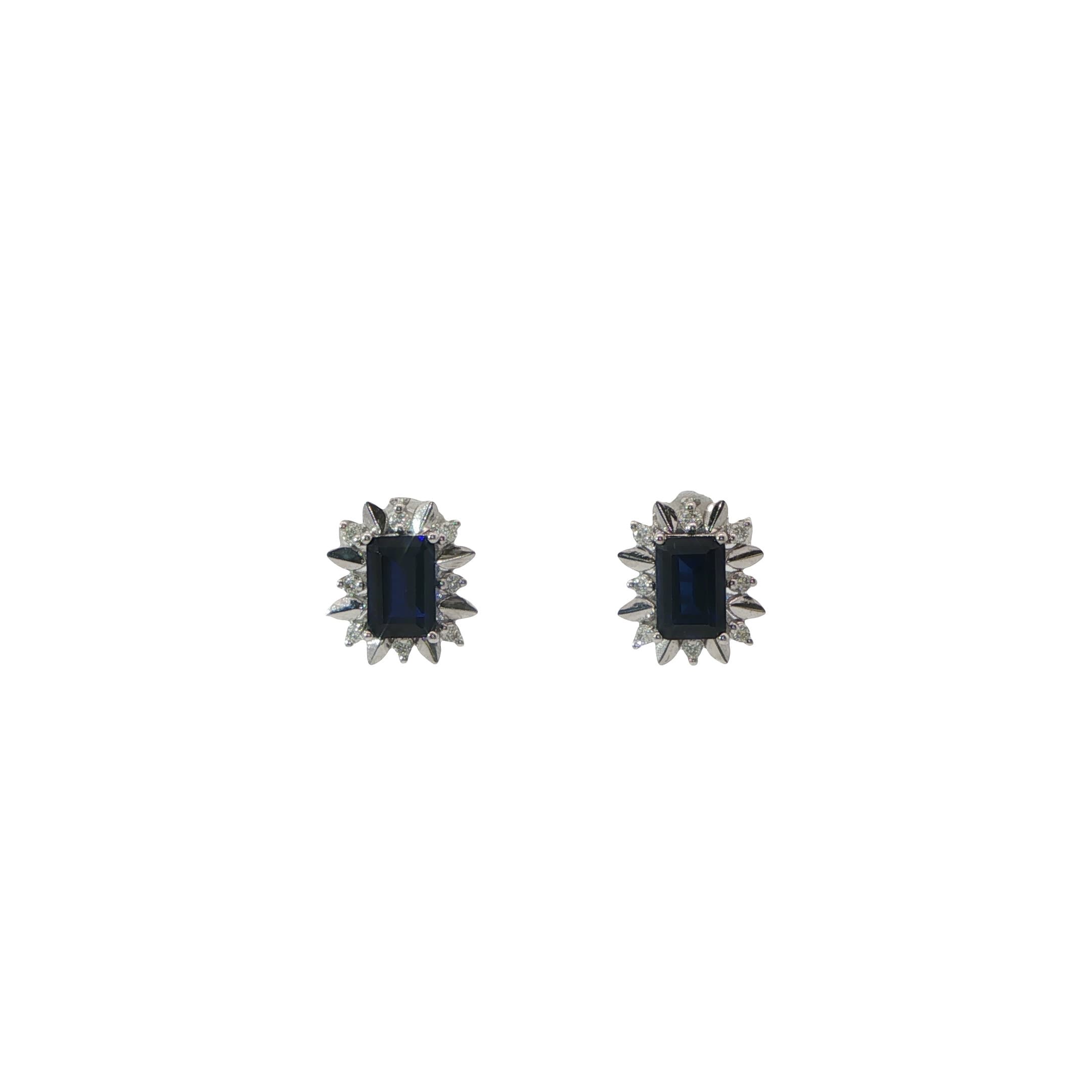 1,33 Karat Safir Pırlanta Renkli Taşlı Küpe