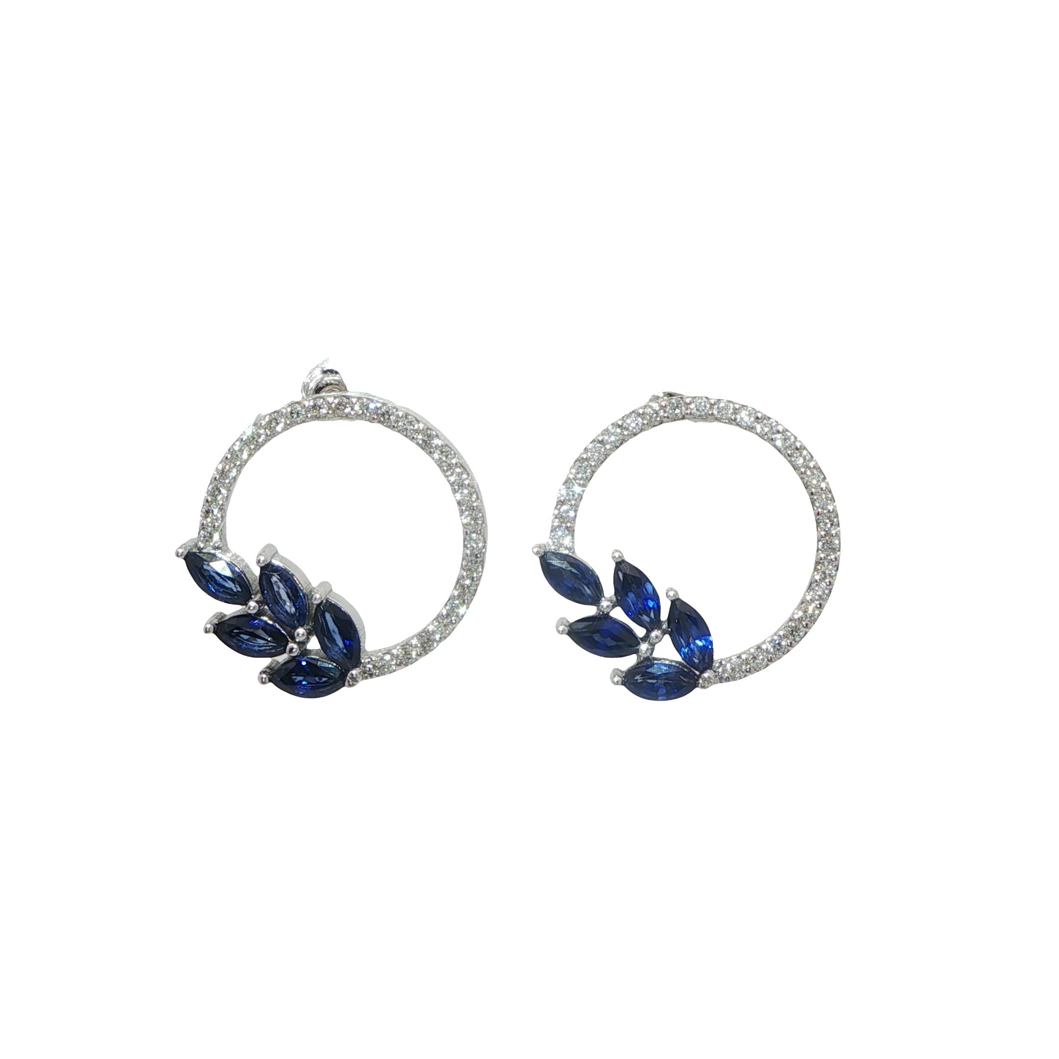 0,98 Karat Safir Pırlanta Renkli Taşlı Küpe